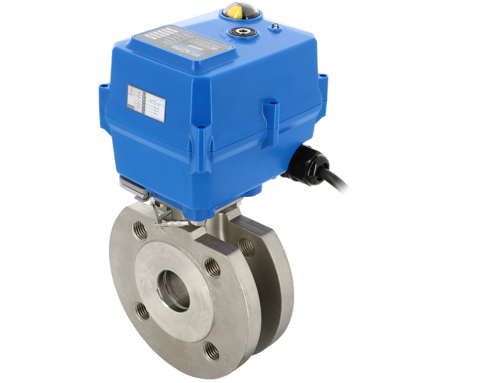 Stainless steel wafer ball valve 771XS + TCR electric actuator